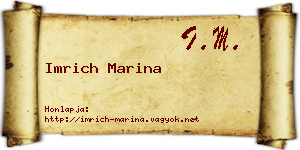Imrich Marina névjegykártya